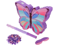 Piñata Morada Para Fiesta De Cumpleaños De Niña, Con Palo, Decoración Práctica Y Reutilizable.