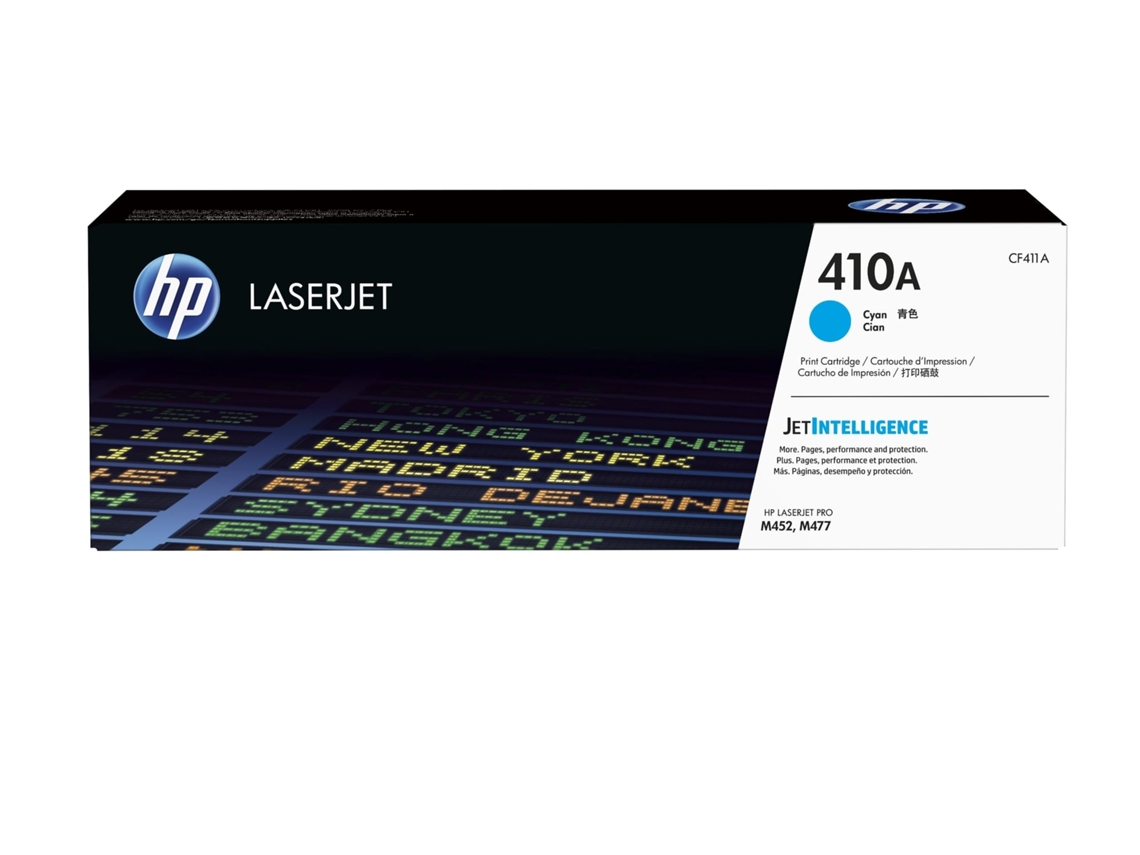 Cartucho de tóner original LaserJet HP 410A cian para Laserjet series M452 y M477