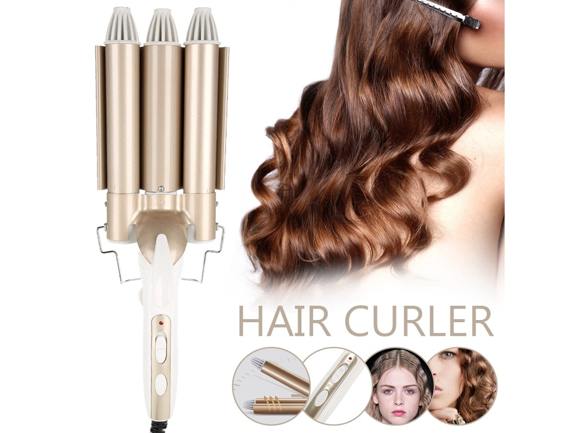 Modelador de Cabello de 3 Barras de 25mm para Ondas, Rizador Triple