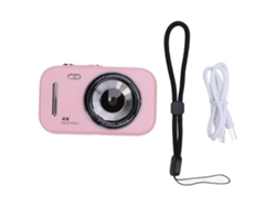 Cámara Digital Para Niños De 2,8 Pulgadas, Zoom 16x, Recargable, 48 Mp, Grabadora De Vídeo 4k Para Niños, Niñas Y Estudiantes, Color Rosa.