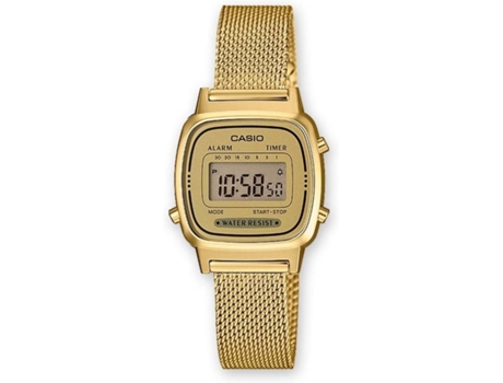 Reloj Digital CASIO Vintage Mujer (Piel y Resina - Dorado)