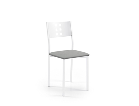 Silla de cocina blanca Zamora 38x86x47cm Polipiel Plata FANMUEBLES