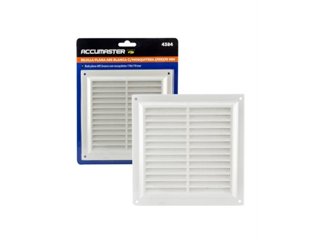Rejilla de ABS blanca mate con mosquitera, 170x170 mm o 200x200 mm