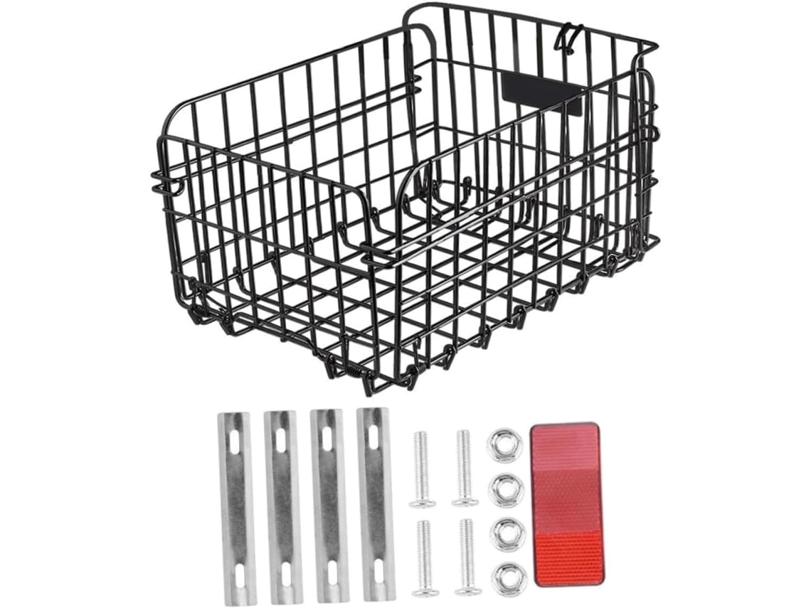 Cesta Trasera Plegable De Metal Para Bicicleta Con Portacargas Desmontable