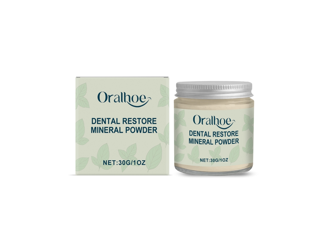 Polvo eficaz para reparar y blanquear los dientes.