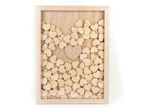 Marco de madera personalizable 30 x 42 cm - 100 mensajes corazones