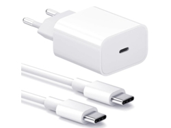 Cargador rápido Miraflow de 20 W para Samsung, cable adaptador USB C de 2 m, blanco