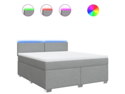 Maison Exclusive - Cama Box Spring Con Colchón Tela Gris Claro 180x200 Cm