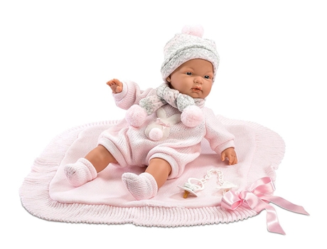Muñeca LLORENS Joelle Llorona con Manta Rosa (38 cm)