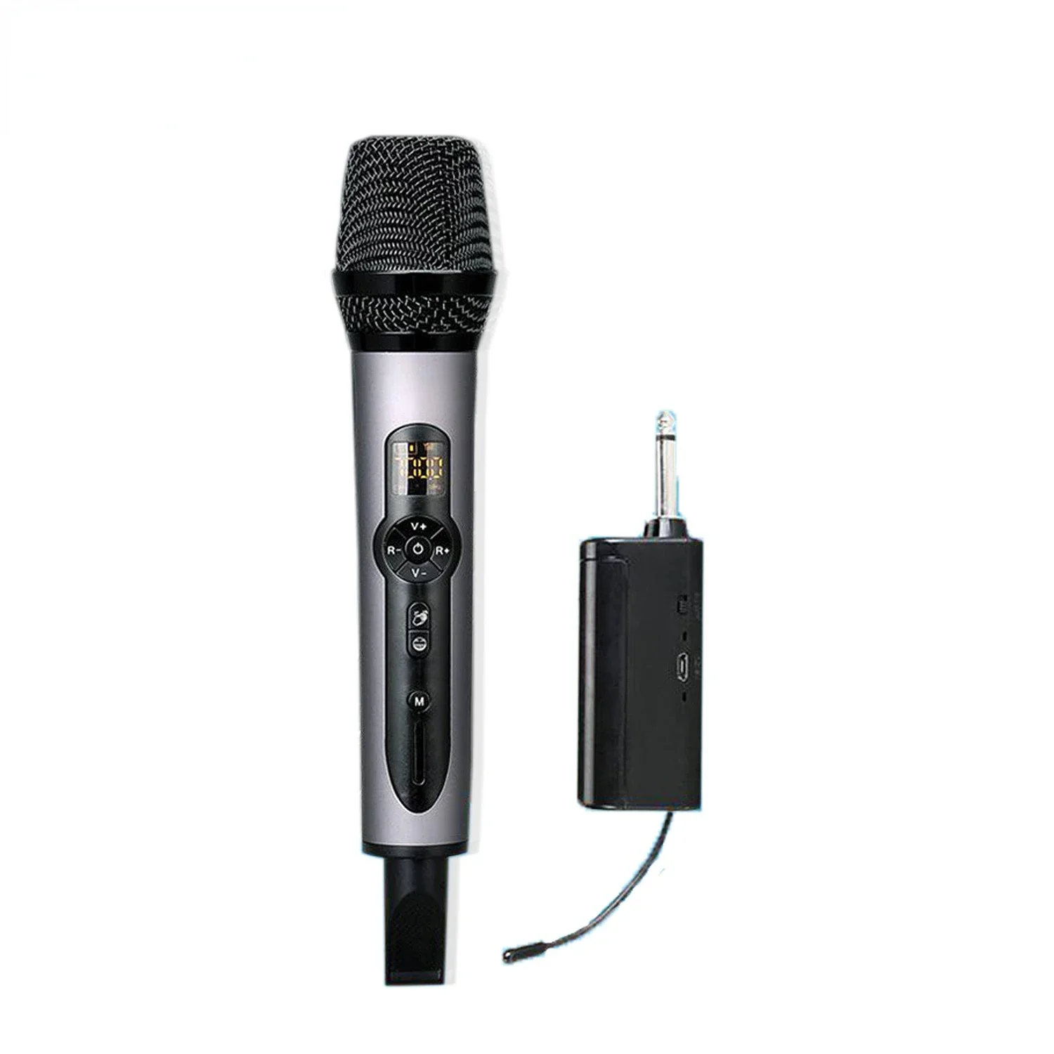 Micrófono de karaoke inalámbrico Bluetooth portátil con ajuste de eco, graves y agudos, y control de canales. MDUG