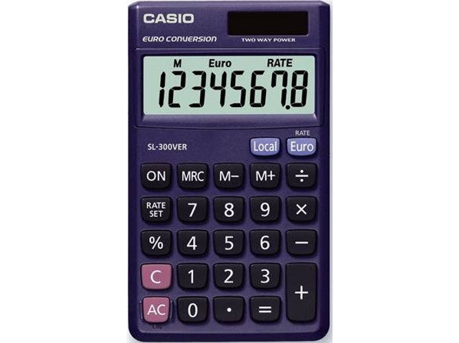 Calculadora Básica CASIO SL-300VER Azul (8 dígitos)