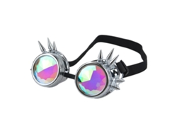Gafas de cristal arcoíris caleidoscópicas ligeras para festivales de música electrónica y difracción.