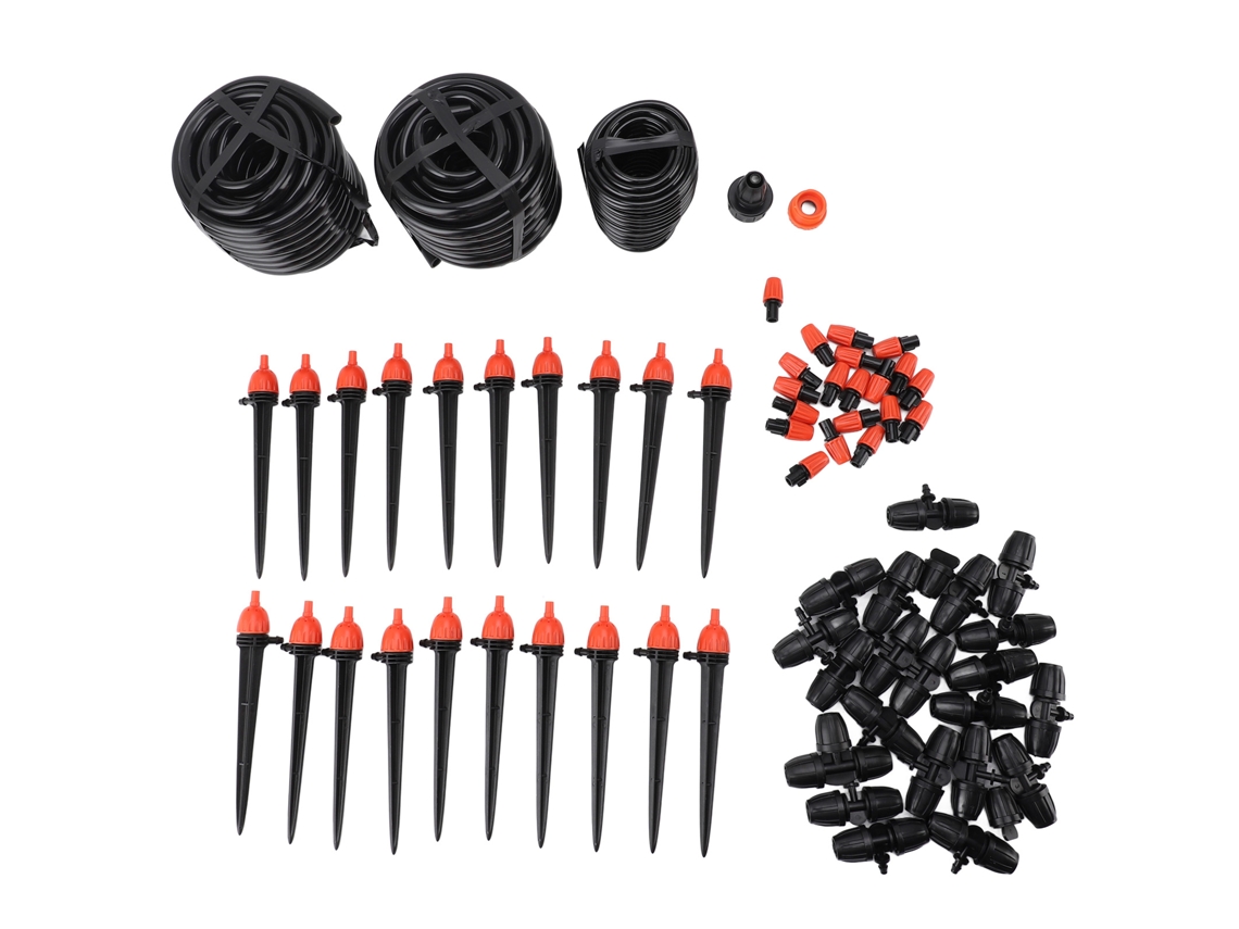Kit De Riego Por Goteo Con Conectores Rápidos Y Boquillas Ajustables Para Jardín E Invernadero.