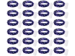 Pacote Com 24 Luzes De Fada Led Por Bateria 6 5 Pés 20led Fio Prateado À Prova Dágua Para Artesanato Faça Você Festa De Natal Gusshious Roxo