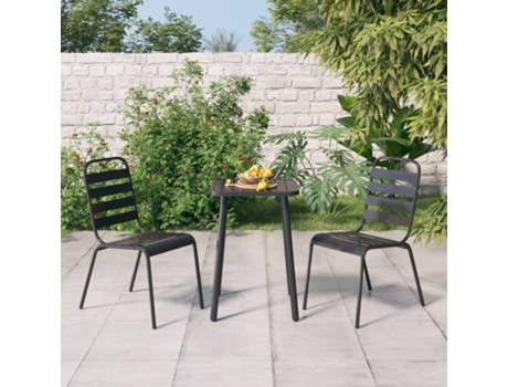 Conjunto 3 de comedor de jardín VIDAXL acero gris antracita