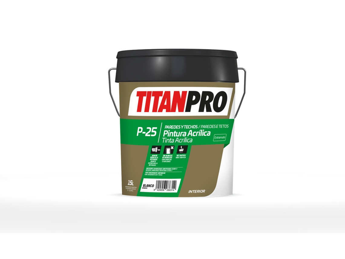 Pintura Acrílica Extra Mate P-25 15Lt TITAN