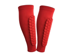 1 par de espinilleras de fútbol, protectores de pantorrilla L (rojo) Digitallab