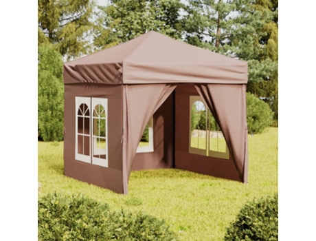 MAISON EXCLUSIVE Carpa de fiesta plegable con paredes laterales gris taupe 2x2 m