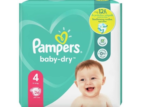 Fraldas descartáveis PAMPERS Baby-Dry T4 (26 uds)