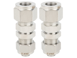 2 Piezas Conector Pasante Compresión Ferrula 2-touch Recto Acero Inoxidable 304 Ф12x10