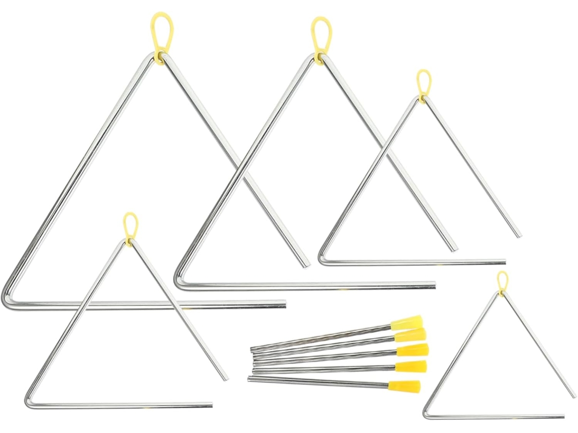 5 Juegos De Instrumentos Musicales Triangulares Con Baquetas Herramienta Educativa Para Niños Y N...