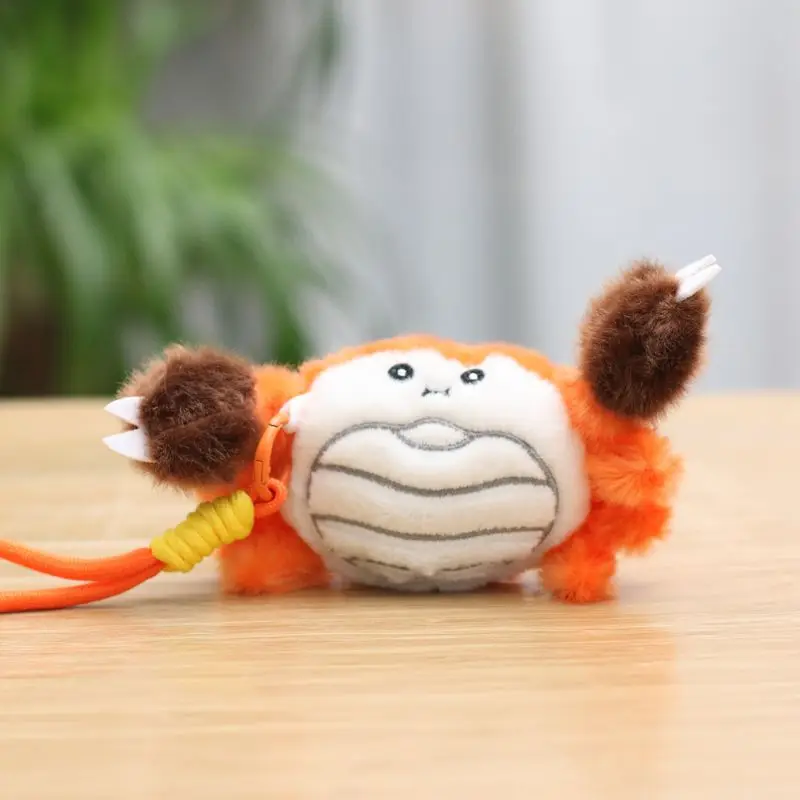 Llavero De Peluche De Cangrejo Naranja Adorable, Adorno Para Bolso
