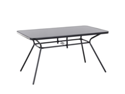 Mesa de comedor para 6 personas BELIANI Livo de Acero Negro 80x140x73