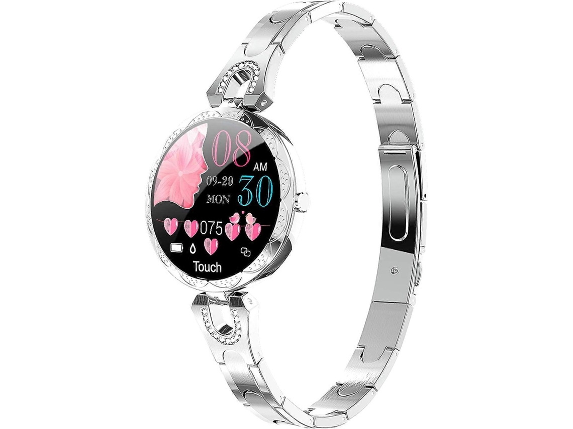 Reloj inteligente para mujer con monitor de presión arterial y frecuencia cardíaca, color plateado Ly Ebike