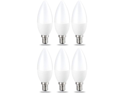 Juego De 6 Bombillas Led E14 De 5 W Con Forma De Llama, Luz Blanca Cálida, No Regulables.