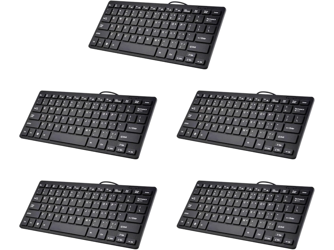 Teclado Usb Compacto Con Cable 5x - Ultrafino Para Mini Pcs - Negro