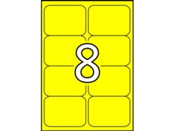 Etiquetas Adhesivas Fluorescentes A4 100 Hojas APLI (Amarillo - 99,1 X 67,7 mm)
