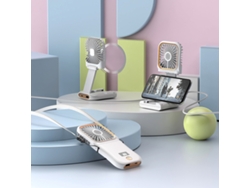 Mini Ventilador Para Jóvenes, Pantalla Inteligente, Giratorio, Base Ideal Para Teléfono Móvil Y Batería Adicional, Carga Usb, Fácil De Usar
