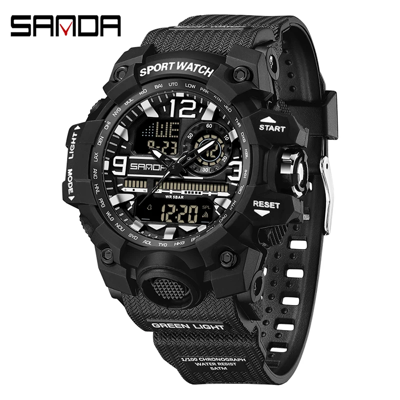Reloj Deportivo (negro), Reloj De Pulsera De Cuarzo Informal Para Estudiantes, Resistente Al Agua.