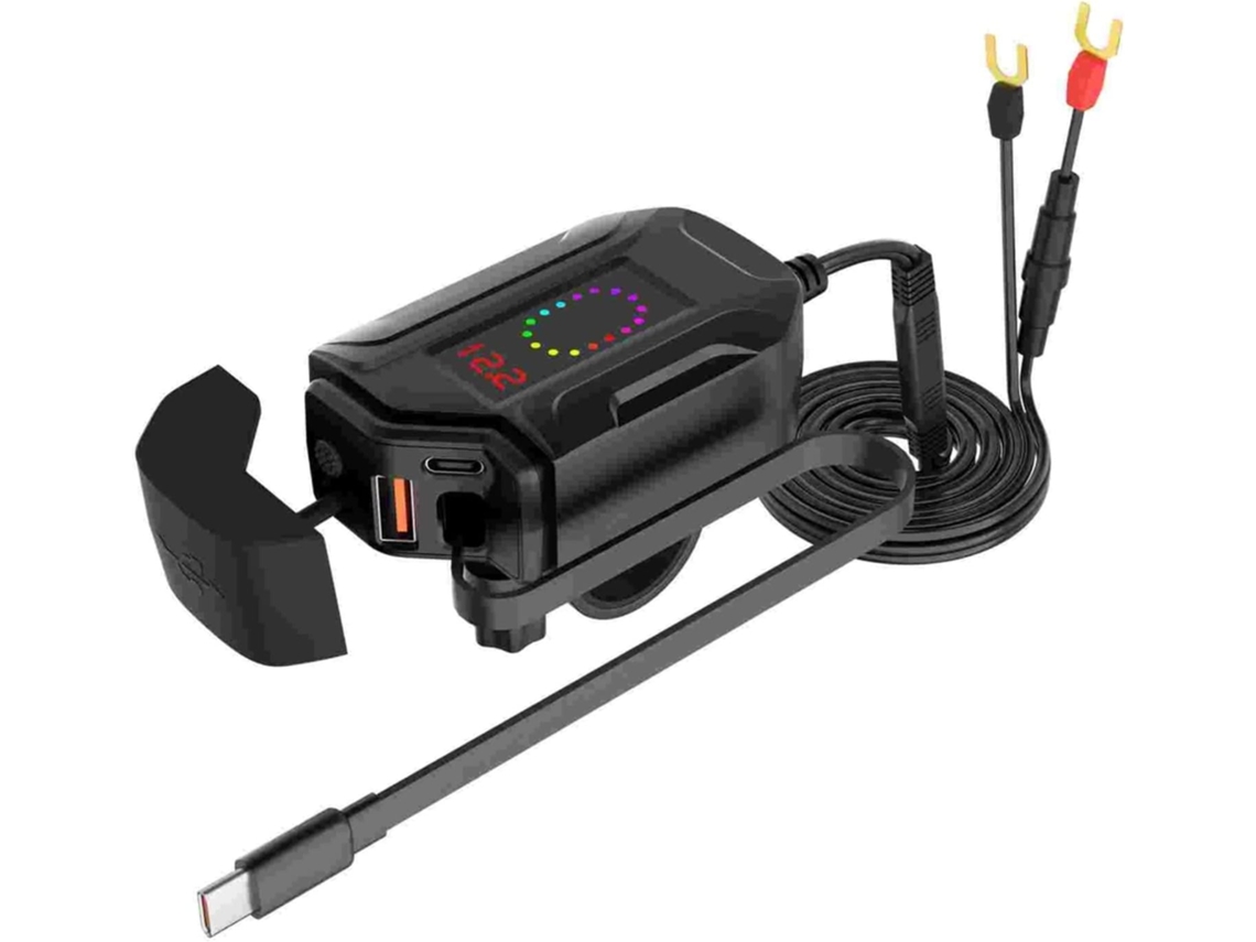 Cargador Usb Para Teléfono Móvil De Motocicleta, Resistente Al Agua (ip65), De 30 W, Con Voltímetro Y Luz Led, Para Bicicletas Y Bicicletas De Montaña.