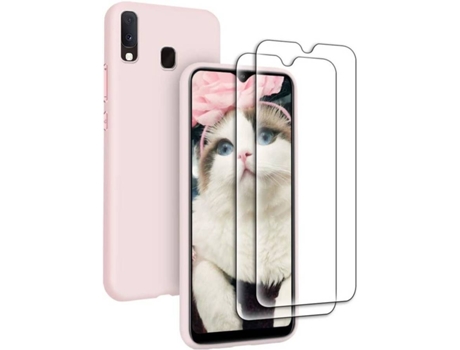 Carcasa + Protector Samsung Galaxy A20e HONGWE. Rosa