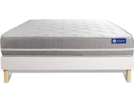 Conjunto de Somier Blanco + Colchón ACTISOM Actiflex Touch (150x195 cm - Muelles Ensacados)