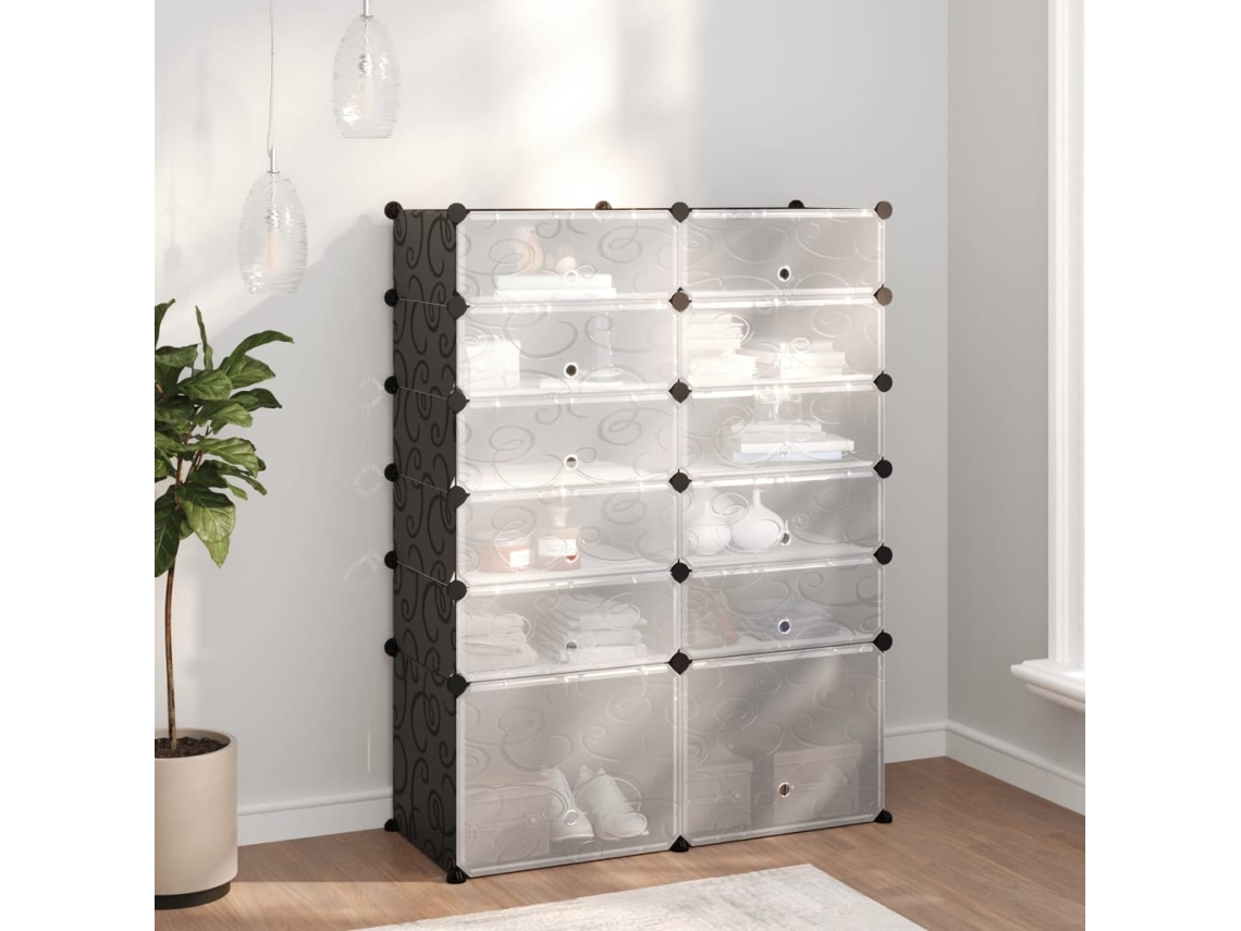 Zapatero Organizador 94X37X125 Cm Pp Negro