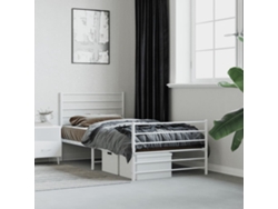Marco de Cama con Cabecero Pés Metal Blanco (90x190cm)