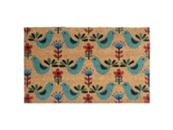 Tapete De Entrada Tanana Multicolor 45 X 75 Cm Pássaro Fibra De Coco