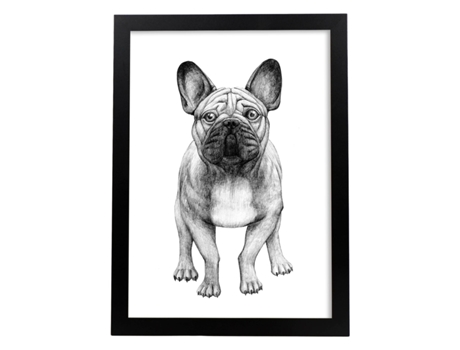 Póster NACNIC de Bulldog Blanco. Decorativa de Perros.