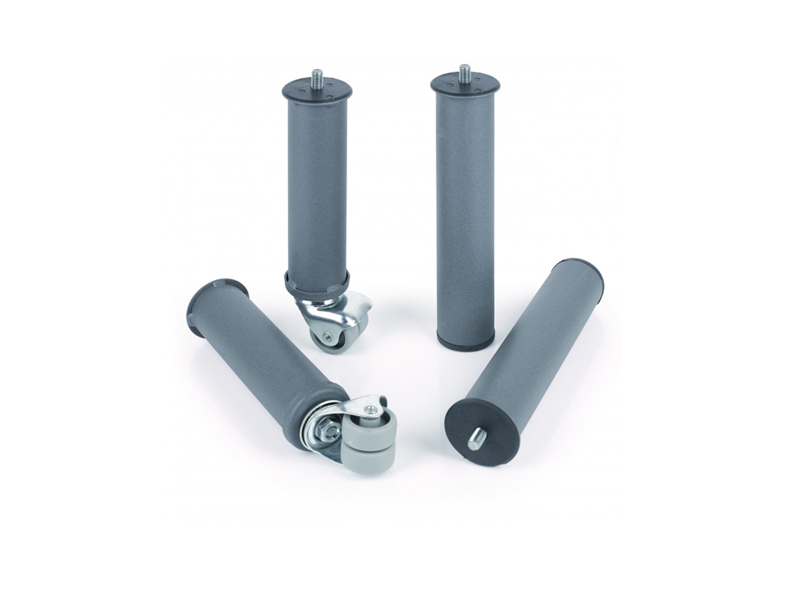 Pack Patas Cilíndricas con Rueda metálica - 27 cm altura MESEFOR