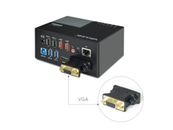 Estación de acoplamiento USB 3.0 Bestvite para 2 pantallas de vídeo universales de hasta 2048 × 1152 HDMI/DVI/VGA/Gigabit Ethernet Hub USB para Windows y Mac Negro