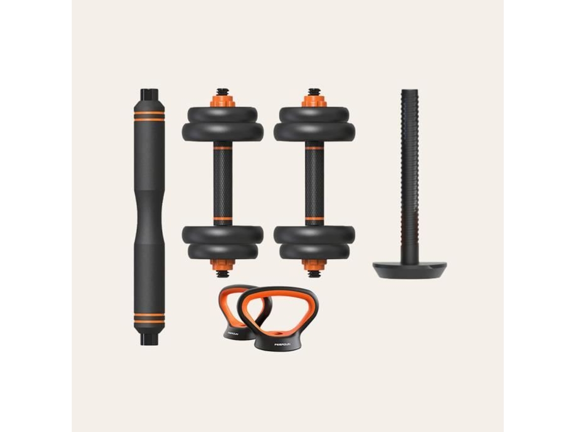 Kit de pesas 10Kg Xiaomi FED: mancuernas (pesos + barras) + barra + pesa rusa
