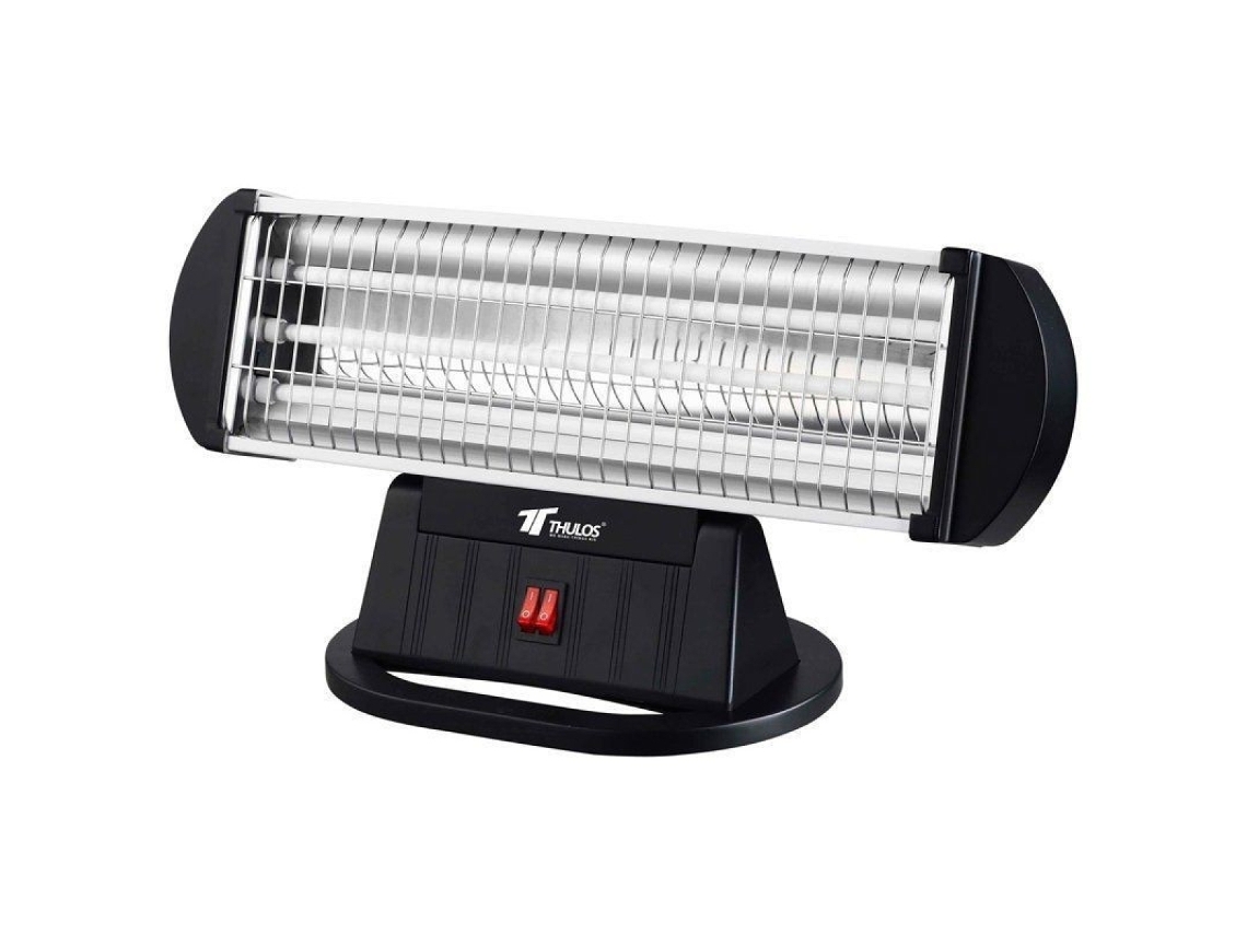 Estufa de Cuarzo con 3 Configuraciones de Calor y Función de Oscilación Potencia 1200W Disfruta de un ambiente cálido en tu hogar con esta estufa de THULOS
