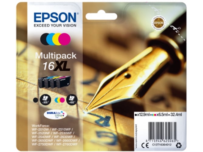 Pack ahorro cartuchos de tinta original EPSON 16XL, Bolígrafo y crucigrama, C13T16364012, T1636