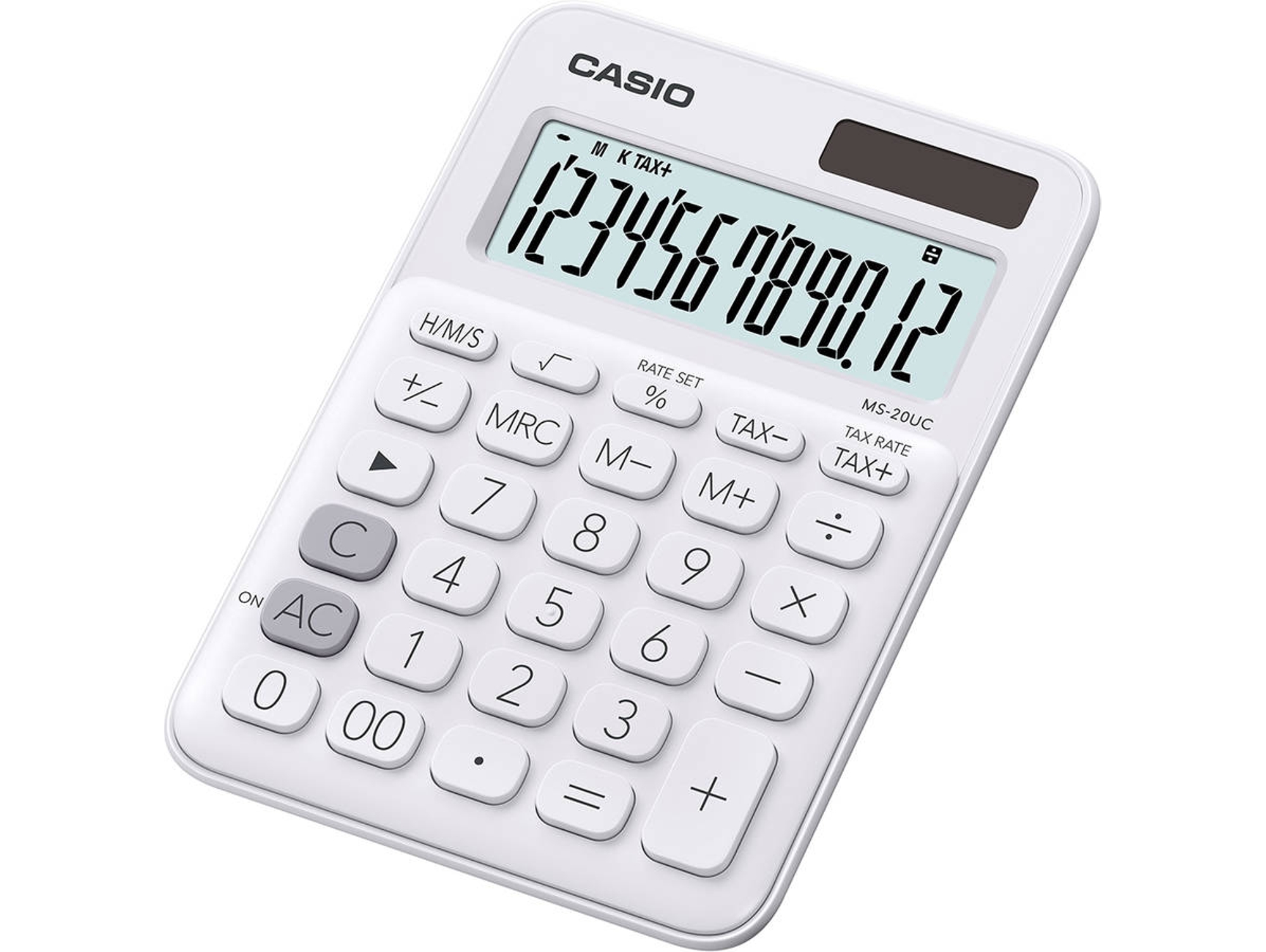 Calculadora Básica CASIO MS20UCPK Blanco (12 dígitos)