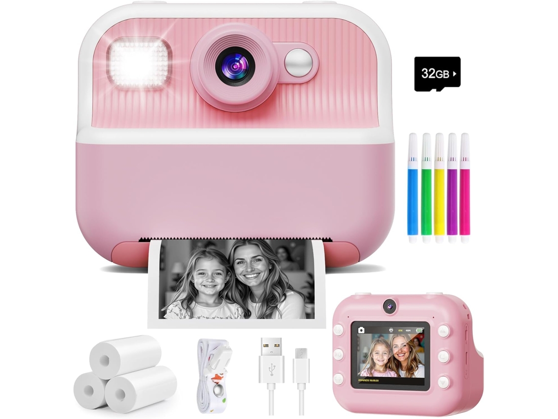 Cámara Instantánea Para Niños Cámara Dual De 48000 W Para Niños De 3 A 12 Años  Rosa DIGITALLAB