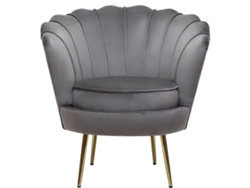 Sillón de terciopelo "Floria" - 75 x 68 x 77,5 cm - Gris
