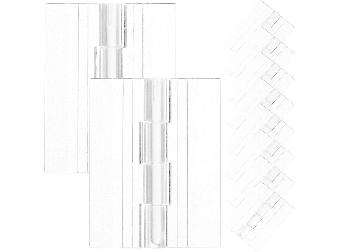 10 Bisagras De Acrílico Transparentes Plegables Para Gabinetes Y Cajones 4,50x3,40x0,50cm Como Se Muestra