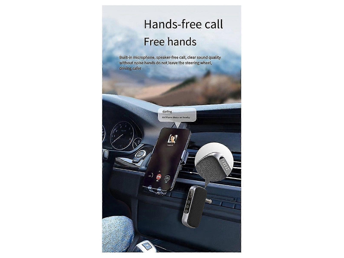 Nuevo transmisor y receptor Bluetooth para automóvil Gr11 con pantalla digital, adaptador de audio Bluetooth dos en uno para automóvil Rosewell